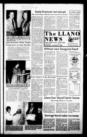 The Llano News (Llano, Tex.), Vol. 96, No. 50, Ed. 1 Thursday, October 8, 1987