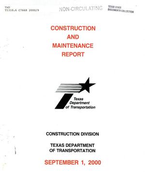 Primary view of Texas Construction and Maintenance Report: September 2000