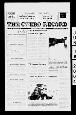 The Cuero Record (Cuero, Tex.), Vol. 110, No. 24, Ed. 1 Wednesday, June 16, 2004