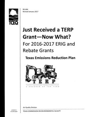 Just Received a TERP Grant - Now What? For 2016-2017 ERIG and Rebate Grants