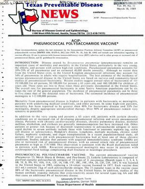 Texas Preventable Disease News, Volume 49, Number 11, March 18, 1989