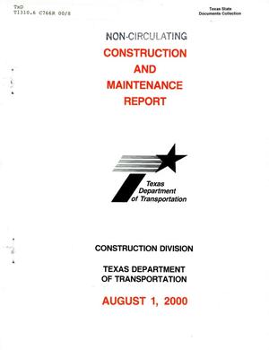 Texas Construction and Maintenance Report: August 2000