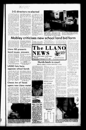 The Llano News (Llano, Tex.), Vol. 96, No. 16, Ed. 1 Thursday, February 12, 1987