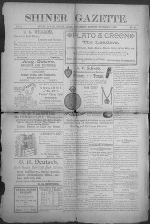 Shiner Gazette. (Shiner, Tex.), Vol. 7, No. 23, Ed. 1, Wednesday, November 1, 1899