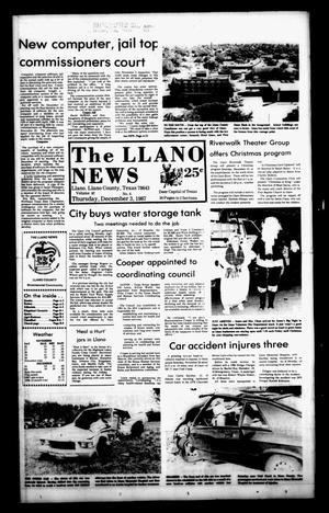 The Llano News (Llano, Tex.), Vol. 97, No. 6, Ed. 1 Thursday, December 3, 1987