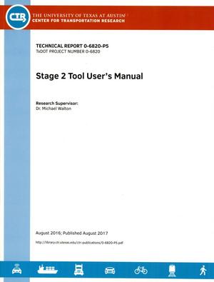 Stage 2 Tool User's Manual