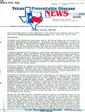 Primary view of object titled 'Texas Preventable Disease News, Volume 43, Number 36, September 10, 1983'.