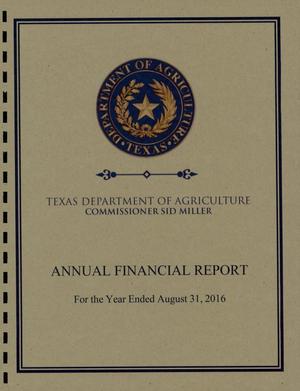 Texas Department of Agriculture Annual Financial Report: 2016