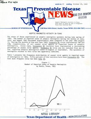 Primary view of object titled 'Texas Preventable Disease News, Volume 43, Number 43, October 29, 1983'.