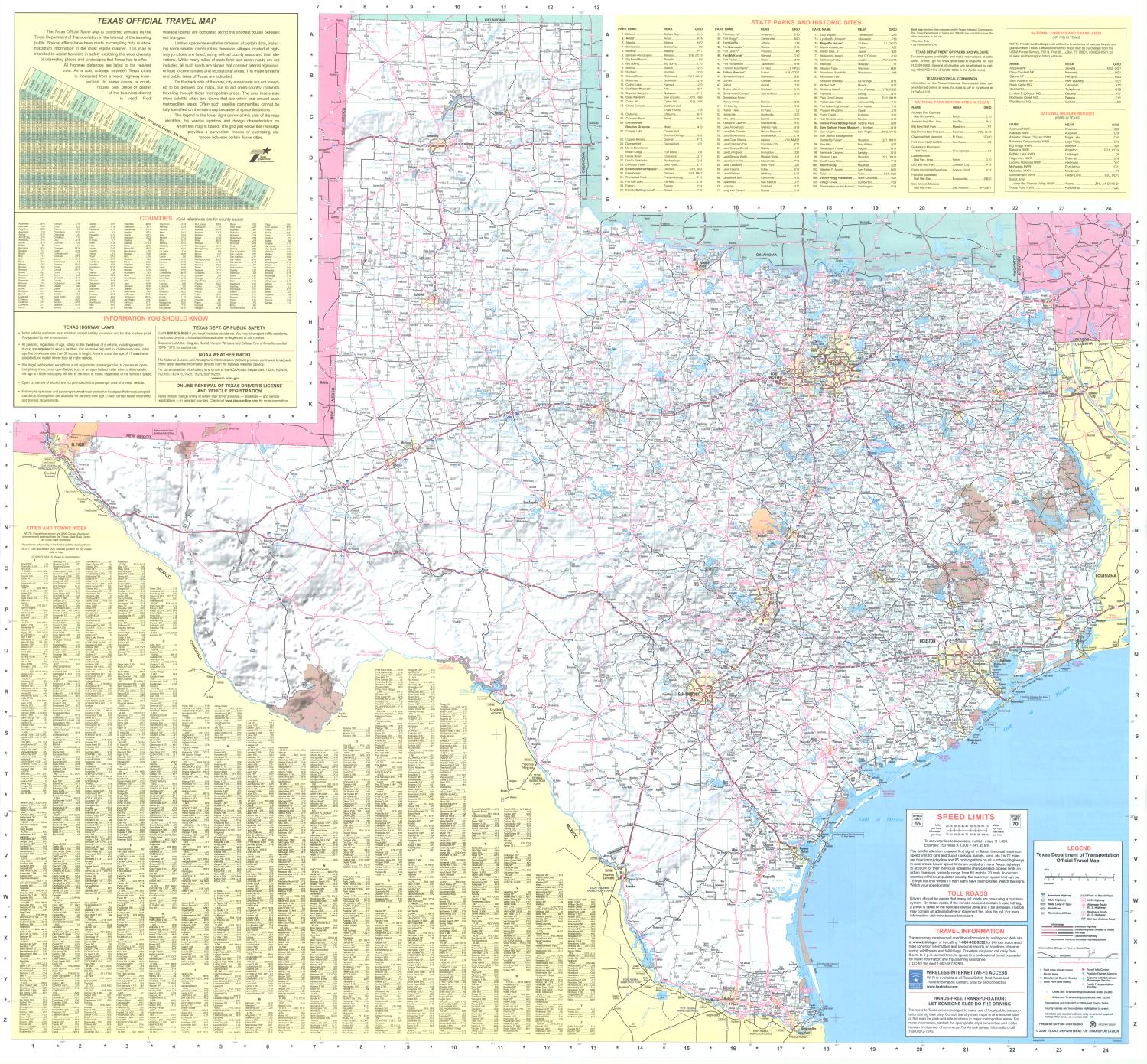 Texas Official Travel Map - Side 1 of 2 - The Portal to Texas History