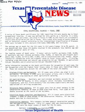 Texas Preventable Disease News, Volume 44, Number 50, December 15, 1984