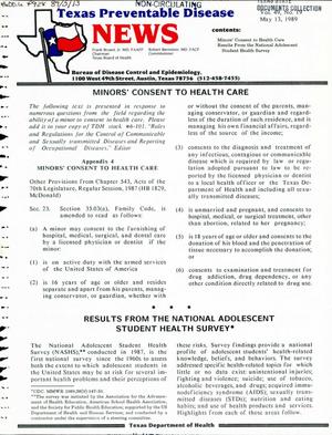 Texas Preventable Disease News, Volume 49, Number 19, May 13, 1989