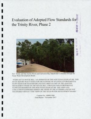 Evaluation of Adopted Flow Standards for the Trinity River, Phase 2