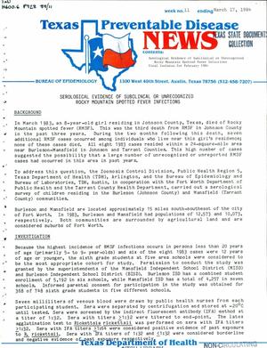 Texas Preventable Disease News, Volume 44, Number 11, March 17, 1984