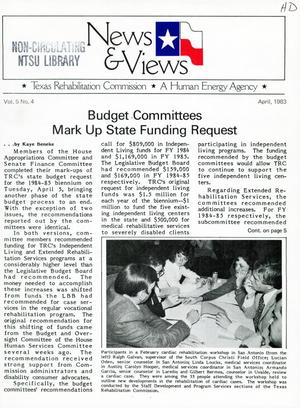 Primary view of object titled 'News & Views, Volume 5, Number 4, April 1983'.