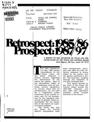 Texas Air Control Board Biennial Report: 1984-1986