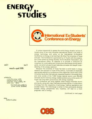 Energy Studies, Volume 1, Number 5, March/April 1976