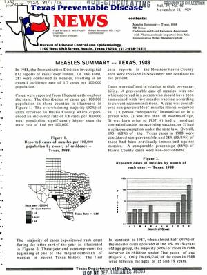 Texas Preventable Disease News, Volume 49, Number 46, November 18, 1989