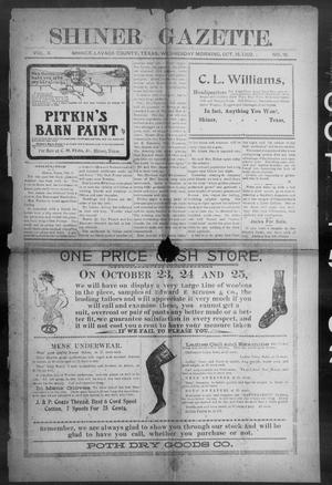Shiner Gazette. (Shiner, Tex.), Vol. 10, No. 18, Ed. 1, Wednesday, October 15, 1902