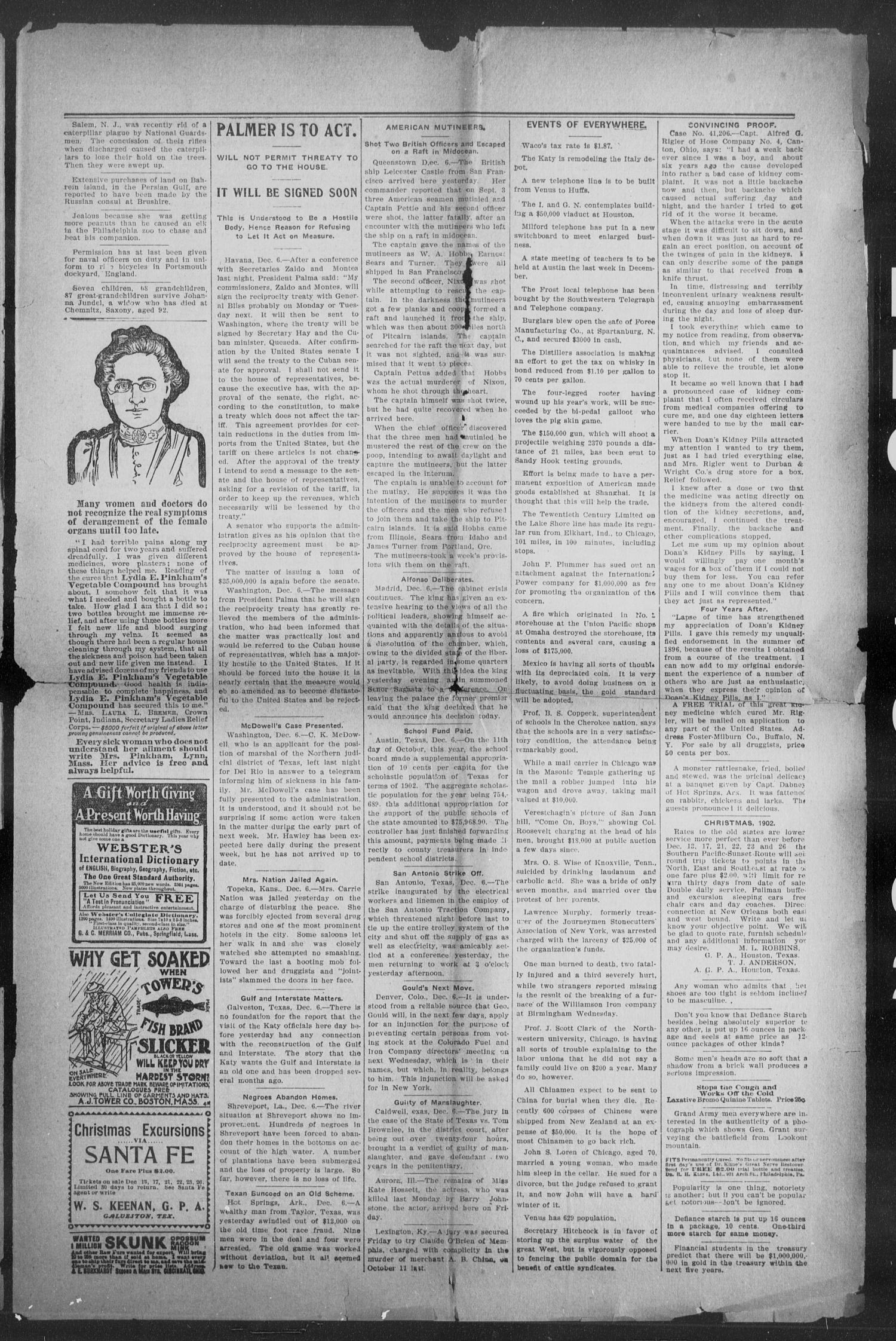 Shiner Gazette. (Shiner, Tex.), Vol. 10, No. 26, Ed. 1, Wednesday, December 10, 1902
                                                
                                                    [Sequence #]: 3 of 8
                                                