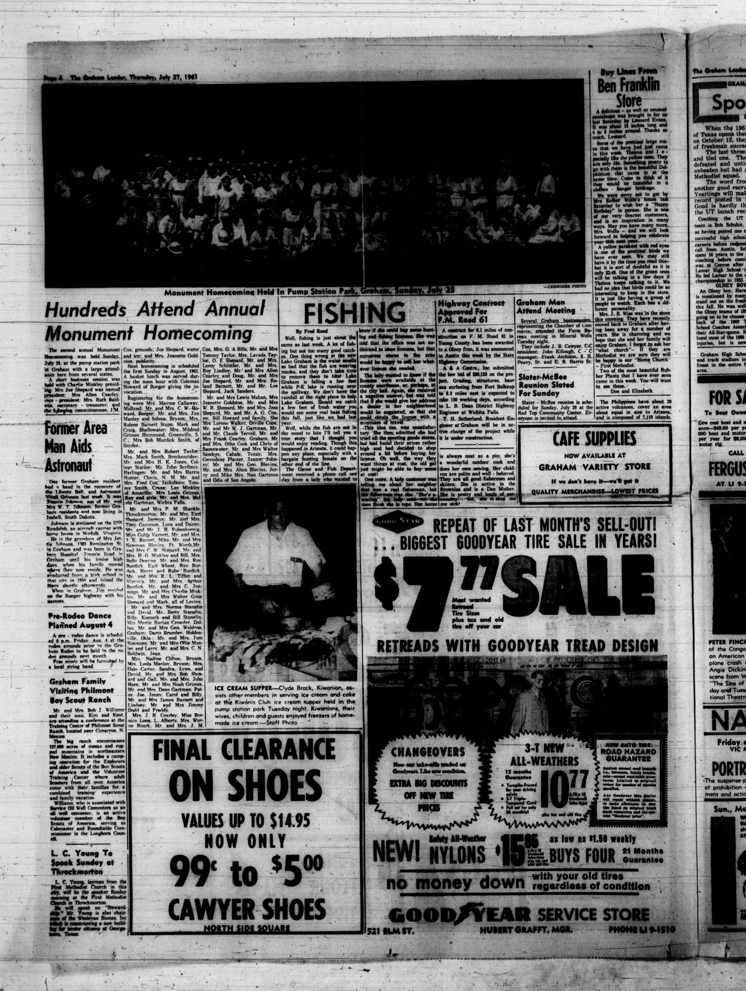 The Graham Leader (Graham, Tex.), Vol. 85, No. 50, Ed. 1 Thursday, July 27, 1961
                                                
                                                    [Sequence #]: 4 of 16
                                                