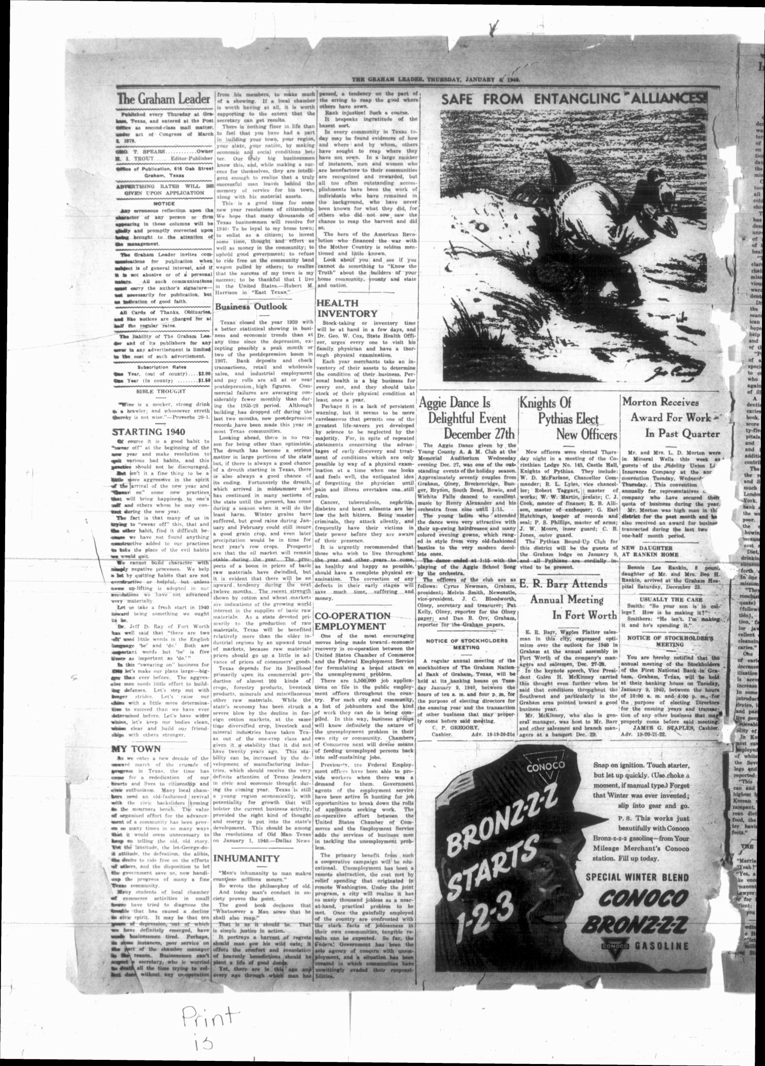 The Graham Leader (Graham, Tex.), Vol. 64, No. 22, Ed. 1 Thursday, January 4, 1940
                                                
                                                    [Sequence #]: 2 of 12
                                                