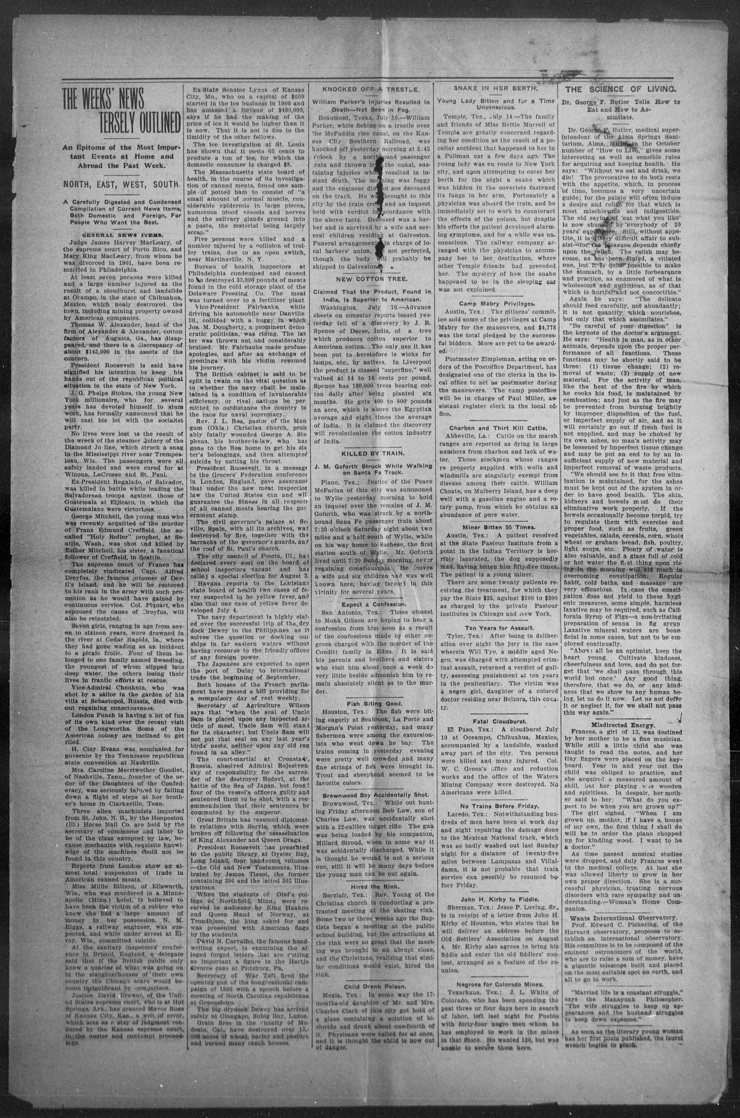 Shiner Gazette. (Shiner, Tex.), Vol. 14, No. 1, Ed. 1, Wednesday, July 18, 1906
                                                
                                                    [Sequence #]: 3 of 8
                                                