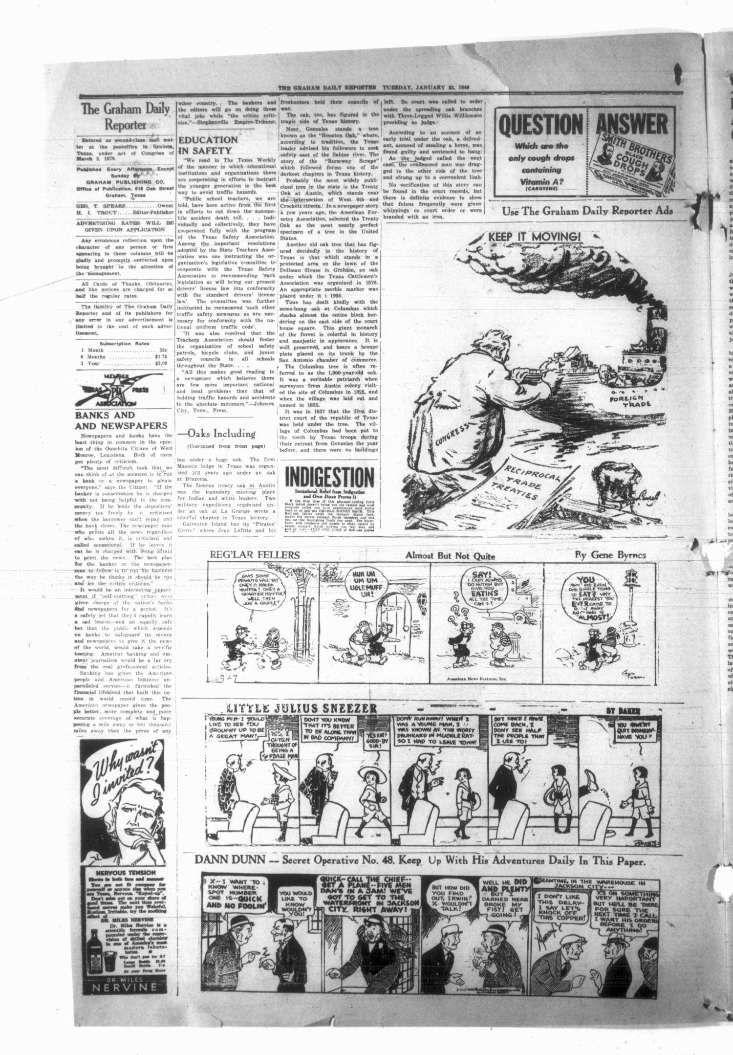 Graham Daily Reporter (Graham, Tex.), Vol. 6, No. 123, Ed. 1 Tuesday, January 23, 1940
                                                
                                                    [Sequence #]: 2 of 4
                                                