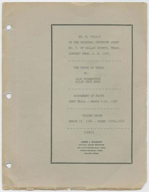 Primary view of object titled 'Cause Number E. 4010-J. Jury Trial: Volume 7, March 1964'.