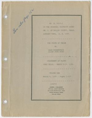 Primary view of object titled 'Cause Number E. 4010-J. Jury Trial: Volume 1, March 1964'.