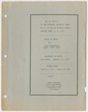 Primary view of object titled 'Cause Number E. 4010-J. Jury Trial: Volume 3, March 1964'.