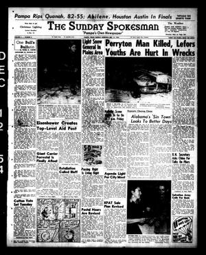 Primary view of object titled 'The Sunday Spokesman (Pampa, Tex.), Vol. 4, No. 3, Ed. 1 Sunday, December 12, 1954'.