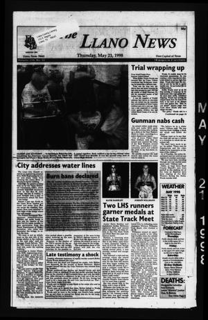 Primary view of object titled 'The Llano News (Llano, Tex.), Vol. 110, No. 32, Ed. 1 Thursday, May 21, 1998'.