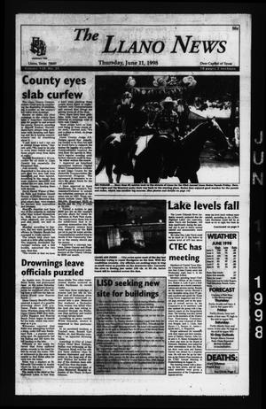 Primary view of object titled 'The Llano News (Llano, Tex.), Vol. 110, No. 35, Ed. 1 Thursday, June 11, 1998'.