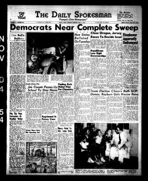 The Daily Spokesman (Pampa, Tex.), Vol. 3, No. 282, Ed. 1 Thursday, November 4, 1954