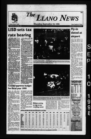 Primary view of object titled 'The Llano News (Llano, Tex.), Vol. 110, No. 48, Ed. 1 Thursday, September 10, 1998'.