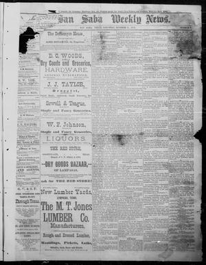 Primary view of object titled 'The San Saba Weekly News. (San Saba, Tex.), Vol. 12, No. 3, Ed. 1, Saturday, October 24, 1885'.