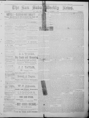 The San Saba Weekly News. (San Saba, Tex.), Vol. 12, No. 6, Ed. 1, Saturday, November 14, 1885