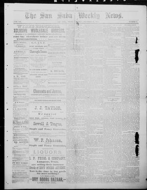 The San Saba Weekly News. (San Saba, Tex.), Vol. 12, No. 11, Ed. 1, Saturday, December 19, 1885
