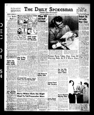 Primary view of object titled 'The Daily Spokesman (Pampa, Tex.), Vol. 3, No. 305, Ed. 1 Wednesday, December 1, 1954'.