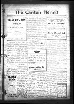 Primary view of object titled 'The Canton Herald (Canton, Tex.), Vol. 34, No. 4, Ed. 1 Friday, August 27, 1915'.