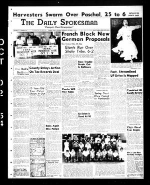The Daily Spokesman (Pampa, Tex.), Vol. 3, No. 254, Ed. 1 Saturday, October 2, 1954