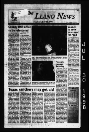The Llano News (Llano, Tex.), Vol. 110, No. 42, Ed. 1 Thursday, July 30, 1998