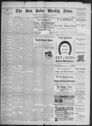 Primary view of object titled 'The San Saba Weekly News. (San Saba, Tex.), Vol. 17, No. 46, Ed. 1, Friday, September 25, 1891'.