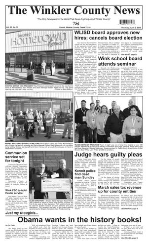 Primary view of object titled 'The Winkler County News (Kermit, Tex.), Vol. 80, No. 12, Ed. 1 Thursday, April 2, 2015'.