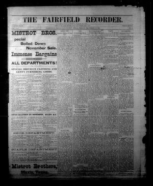 The Fairfield Recorder. (Fairfield, Tex.), Vol. 16, No. 13, Ed. 1 Friday, December 18, 1891