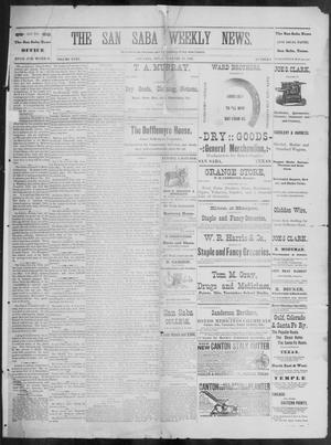 Primary view of object titled 'The San Saba Weekly News. (San Saba, Tex.), Vol. 18, No. 9, Ed. 1, Friday, January 15, 1892'.