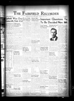 The Fairfield Recorder (Fairfield, Tex.), Vol. 74, No. 7, Ed. 1 Thursday, November 3, 1949