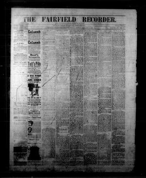 Primary view of object titled 'The Fairfield Recorder. (Fairfield, Tex.), Vol. 15, No. 16, Ed. 1 Friday, January 9, 1891'.