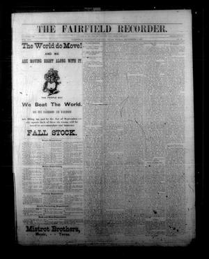 The Fairfield Recorder. (Fairfield, Tex.), Vol. 16, No. 50, Ed. 1 Friday, September 2, 1892